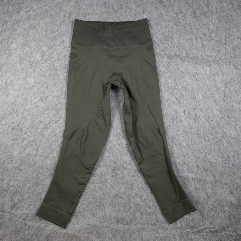 Lululemon Leggings Women 6 Olive Green High Waisted Seamless Ribbed Crop 21"